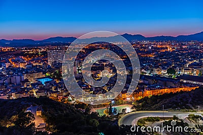 Night view of surburb Alicante in Spain Stock Photo