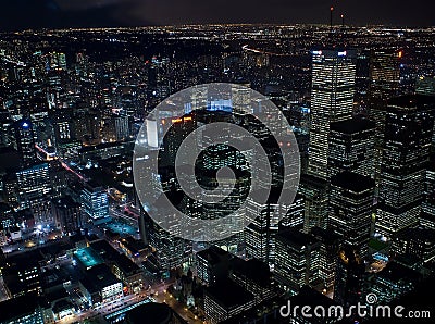 Night view at Toronto Downtown Editorial Stock Photo