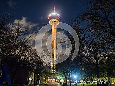 Night view of the Tower of the Americas Editorial Stock Photo