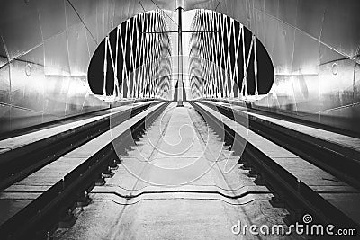 Night view of Troja bridge, Prague Stock Photo