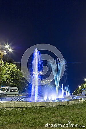 Decorative fountain in Bucharest Editorial Stock Photo