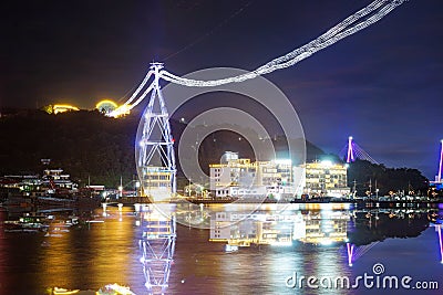 Night View of Yeosu, South Jeolla Province, Korea Editorial Stock Photo