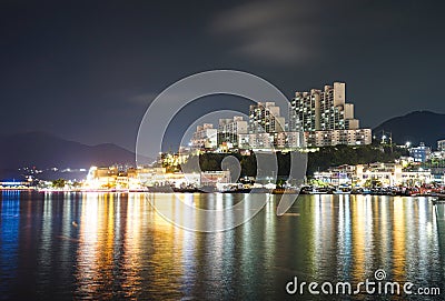 Night View of Yeosu, South Jeolla Province, Korea Editorial Stock Photo