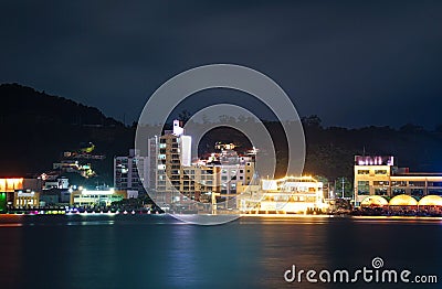 Night View of Yeosu, South Jeolla Province, Korea Editorial Stock Photo