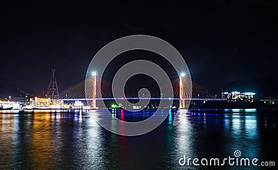 Night View of Yeosu, South Jeolla Province, Korea Stock Photo