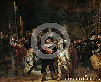 The Night Watch by Rembrandt Editorial Stock Photo