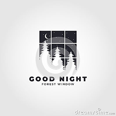 night window logo minimalist vector illustration design creative Vector Illustration