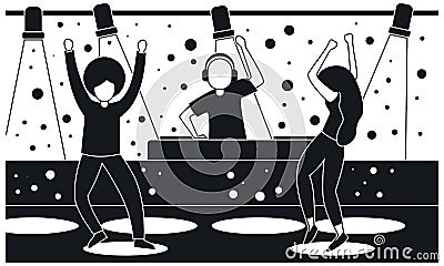 Nightclub party concept background, simple style Vector Illustration