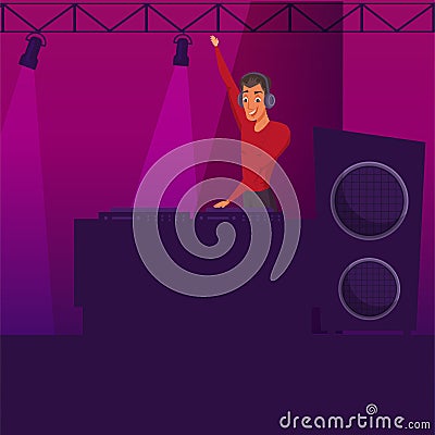 Nightclub party, disco flat color illustration Vector Illustration