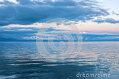 Nightfall of Qinghai Lake Stock Photo