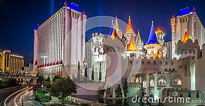 Nightime on vegas strip in las vegas nevada Editorial Stock Photo