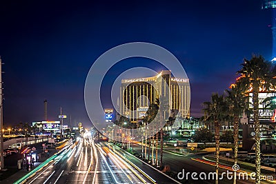 Nightime on vegas strip in las vegas nevada Editorial Stock Photo