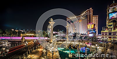 Nightime on vegas strip in las vegas nevada Editorial Stock Photo