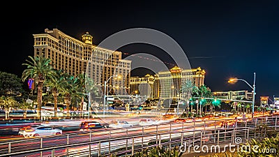 Nightime on vegas strip in las vegas nevada Editorial Stock Photo