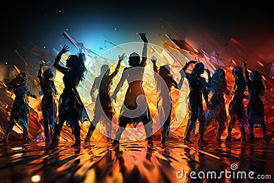 Nightlife Latin party, Celebration entertainment, dancing disco, reggaeton cumbia. traditional latin argentinian dance Stock Photo