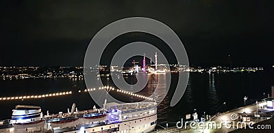 Nightlights cruiseship stockholm night grÃ¶nalund Editorial Stock Photo