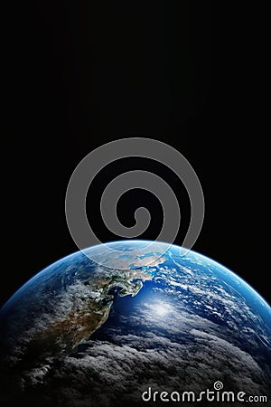 Nightly Earth planet in outer space with copy space Stock Photo