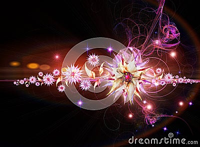 Nightly floral background Stock Photo