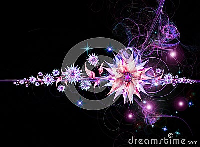 Nightly floral background Stock Photo