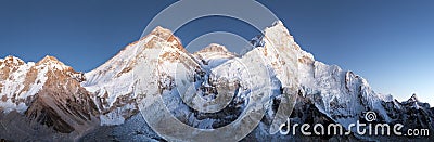 Nightly view of Mount Everest, Lhotse and Nuptse Stock Photo