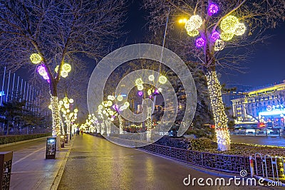 Festival street nightscape Editorial Stock Photo