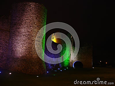 Nightshot at Trim Castle, Ireland Stock Photo