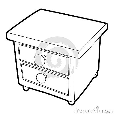 Nightstand icon, isometric 3d style Vector Illustration