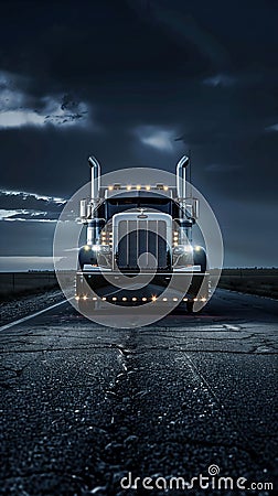 Nighttime Drive: The Alluring Sinister Beauty of a Prime Chrome Stock Photo
