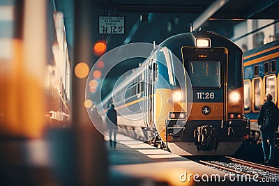 rful Train Station Scene with Bokeh and Unreal Engine 5 Stock Photo