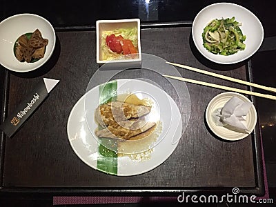 Meal at Nihonbashi Restaurant, Colombo. Traditional Japanese. Editorial Stock Photo