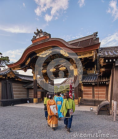 Nijo castle gate in Kyoto, Japan Editorial Stock Photo