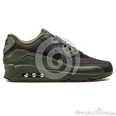 Nike Air Max 90 Winter Premium black and green sneaker Editorial Stock Photo
