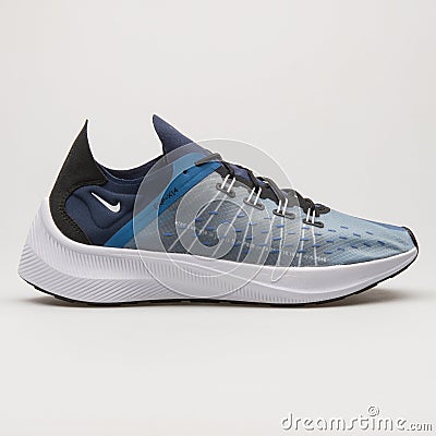 Nike Exp X14 blue and white sneaker Editorial Stock Photo