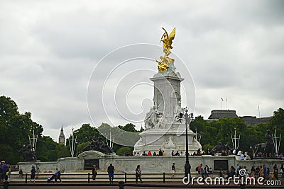 Nike Goddess of Victory Statue on the Victoria Monument Memorial outside Buckingham Palace, London Editorial Stock Photo