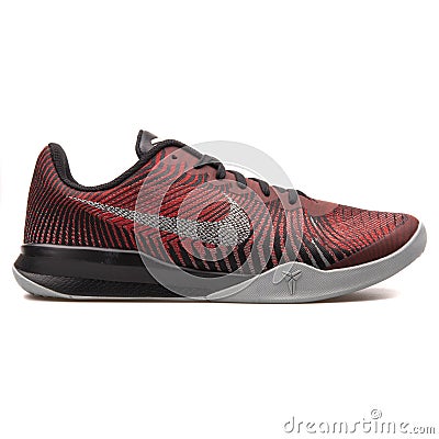 Nike KB Mentality 2 black, red and grey sneaker Editorial Stock Photo