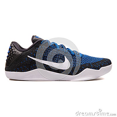 Nike Kobe XI Elite Low black, blue and white sneaker Editorial Stock Photo