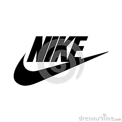 Nike sport clothing brand logo. Editorial image. VINNITSIA, UKRAINE. JUNE 23, 2021 Vector Illustration