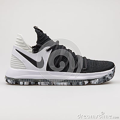 Nike Zoom KD10 black and whtie sneaker Editorial Stock Photo