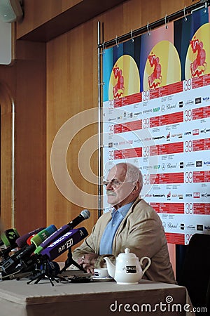 Nikita Mikhalkov at press-conference of 39th Moscow International Film Festival Editorial Stock Photo