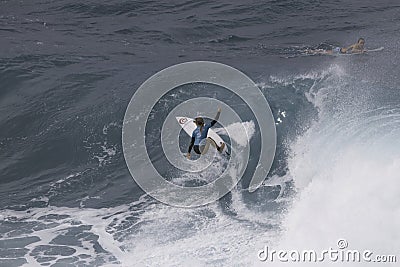 Nikki Van Dijk competing at the2019 Women`s World Surf Championship Editorial Stock Photo