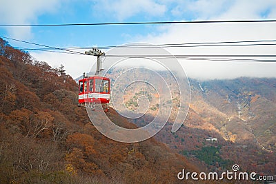 Ropeway to Akechi-daira Viewpoint Editorial Stock Photo