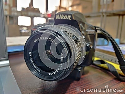 Nikon dslr camera d3300 Lens Editorial Stock Photo