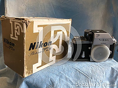 Nikon vintage film camera. Editorial Stock Photo