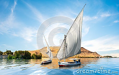 Nile and boats Editorial Stock Photo