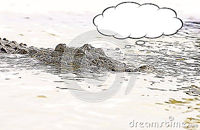 Nile crocodile Crocodylus niloticus cartoon Stock Photo