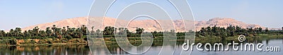 Nile River Egypt Panorama, Desert, Panoramic Water Stock Photo