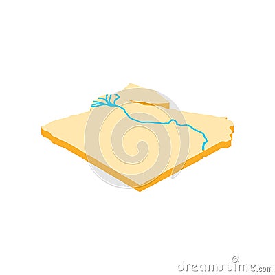 Nile river icon, isometric 3d style Stock Photo
