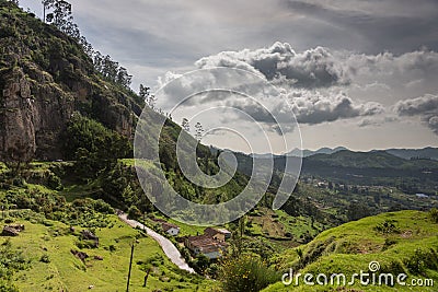 Nilgiri Hills view under free floating clouds. Editorial Stock Photo