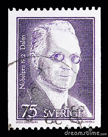 Nils Gustav Dalen (physics), Nobel Prize Winners 1912 serie, cir Editorial Stock Photo