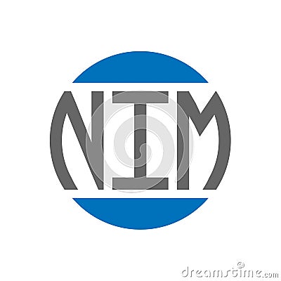 NIM letter logo design on white background. NIM creative initials circle logo concept. NIM letter design Vector Illustration